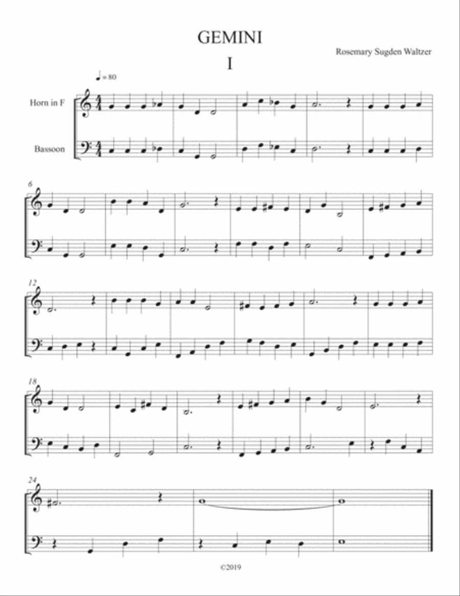 GEMINI DUETS for HORN and BASSOON Woodwind Duet scores gallery preview page 2
