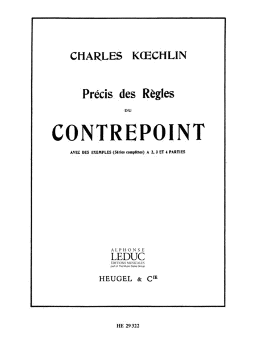 Precisions On Counterpoint Rules Collection / Songbook scores gallery preview page 1