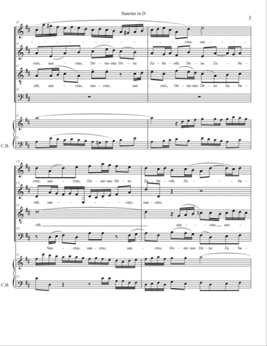 Sanctus in D Major 4-Part scores gallery preview page 3