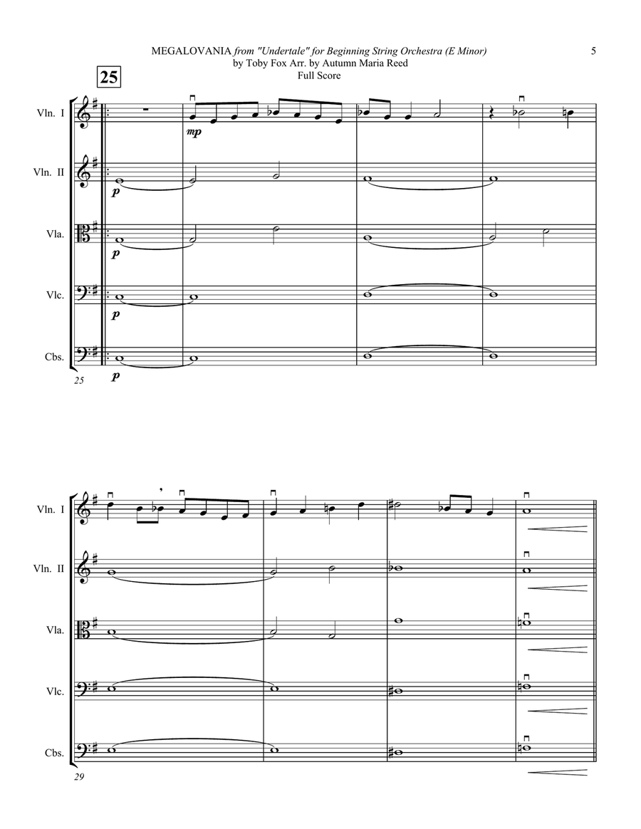 Megalovania String Orchestra scores gallery preview page 5