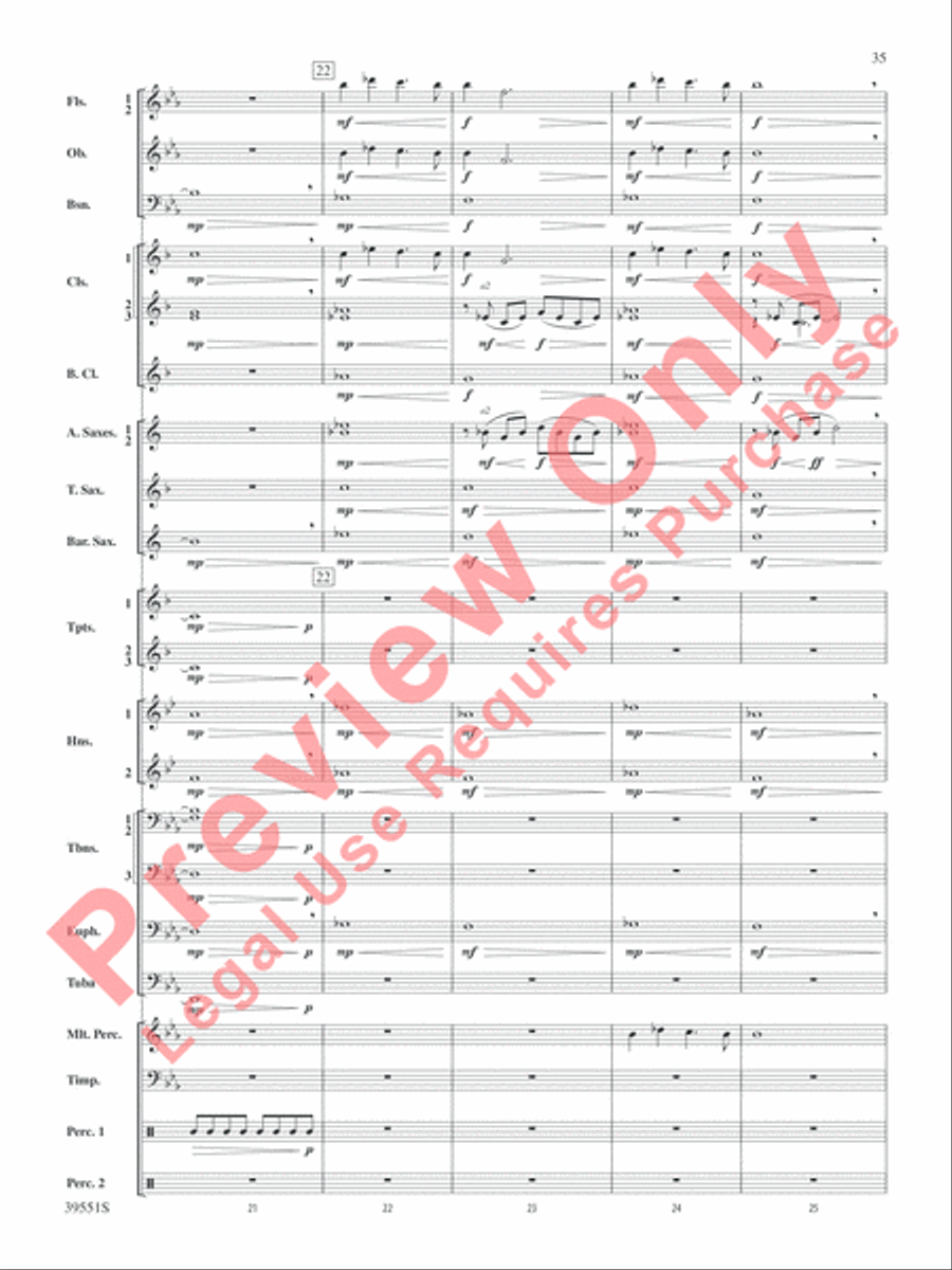 The Hobbit: An Unexpected Journey, Suite from Concert Band scores gallery preview page 36