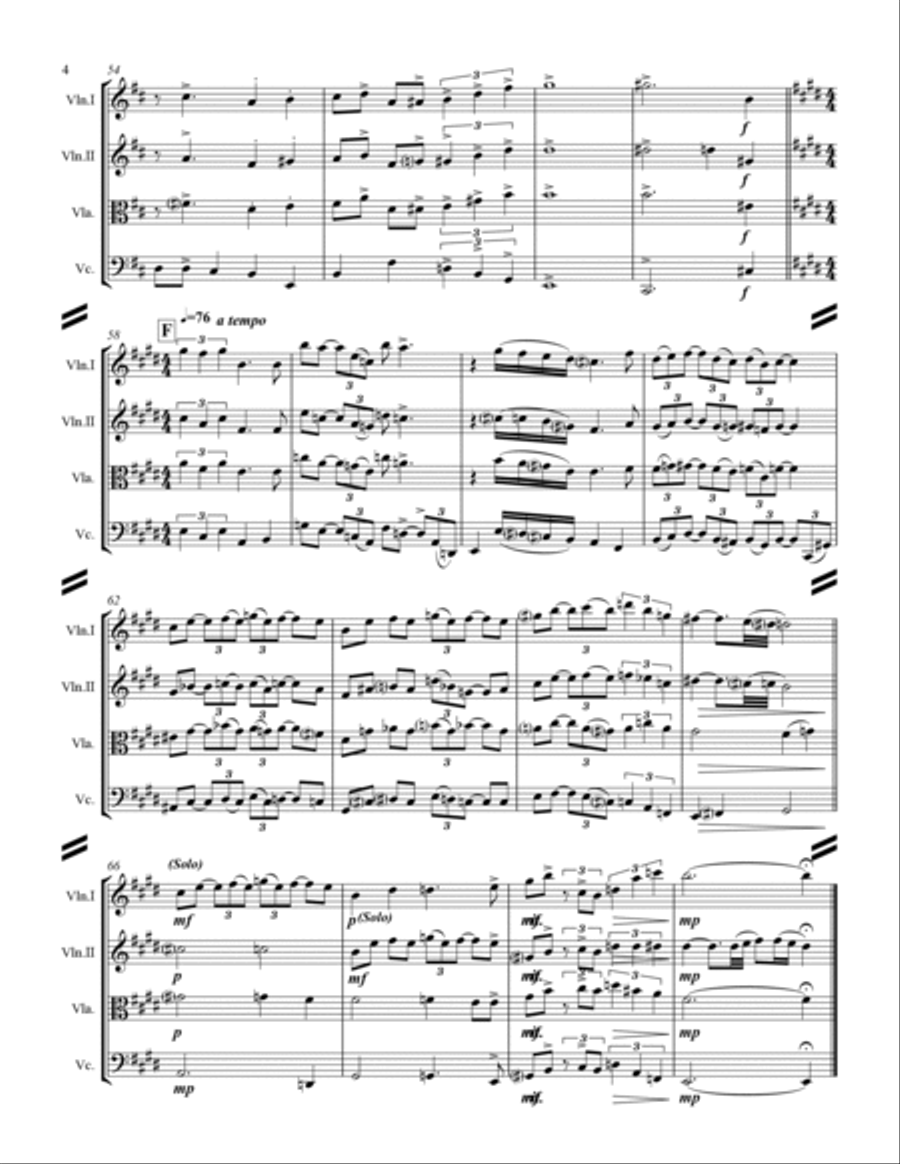 When Sunny Gets Blue String Quartet scores gallery preview page 5