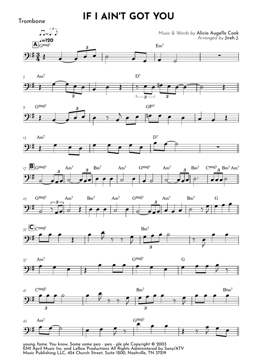 If I Ain't Got You If I Ain't Got You Trombone Solo scores gallery preview page 2