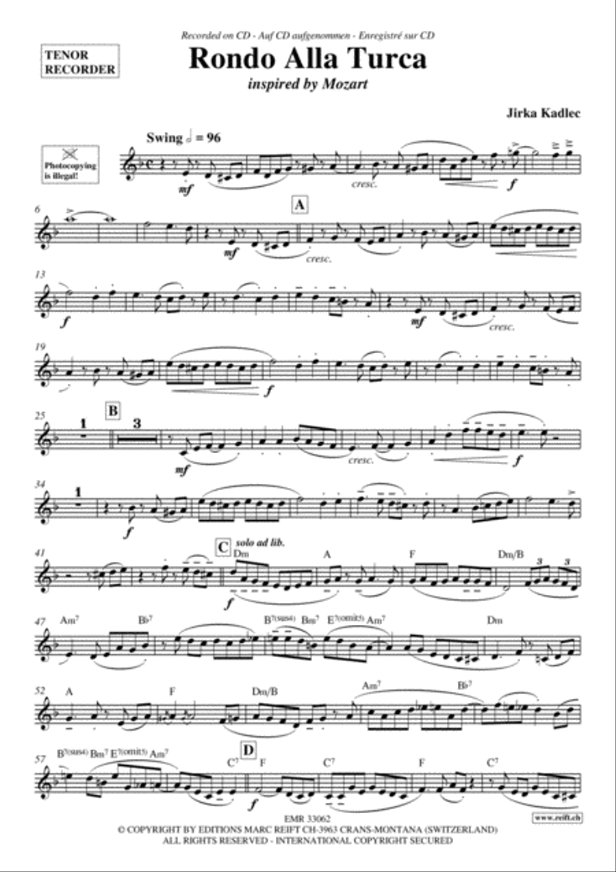 Rondo Alla Turca Rondo Alla Turca Tenor Recorder scores gallery preview page 2