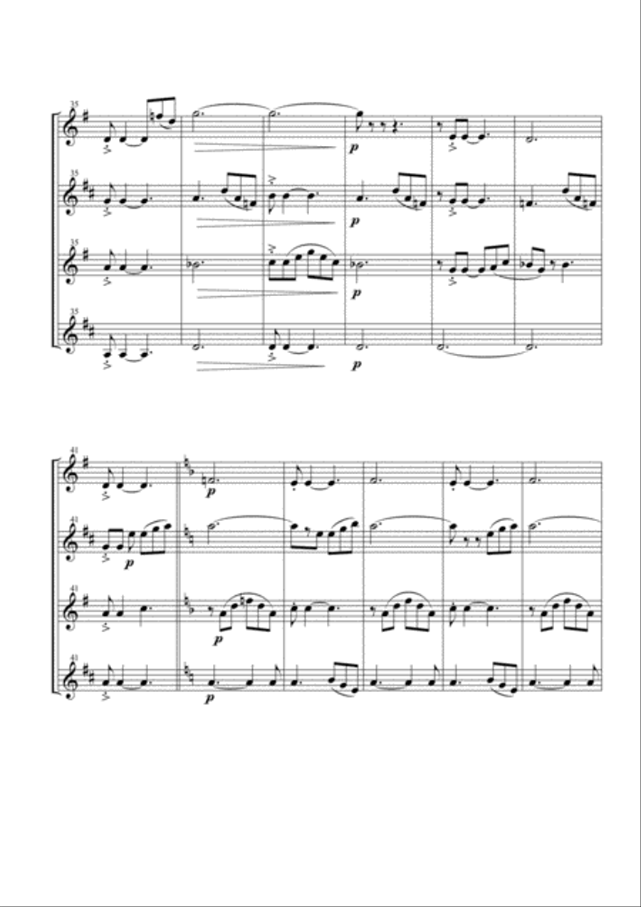 We Are The Champions Woodwind Quartet scores gallery preview page 4