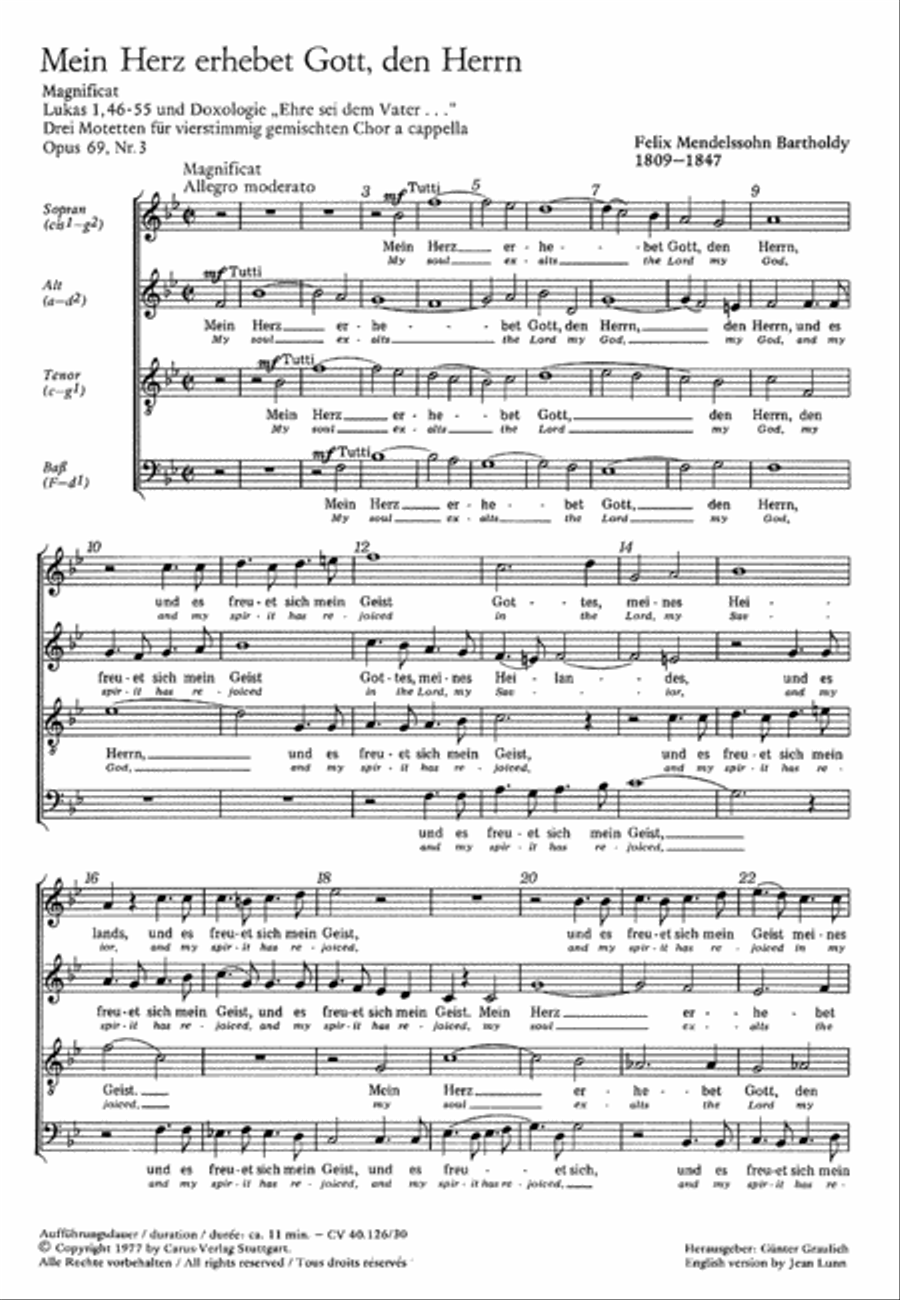 My soul exalts the Lord my God 4-Part scores gallery preview page 1