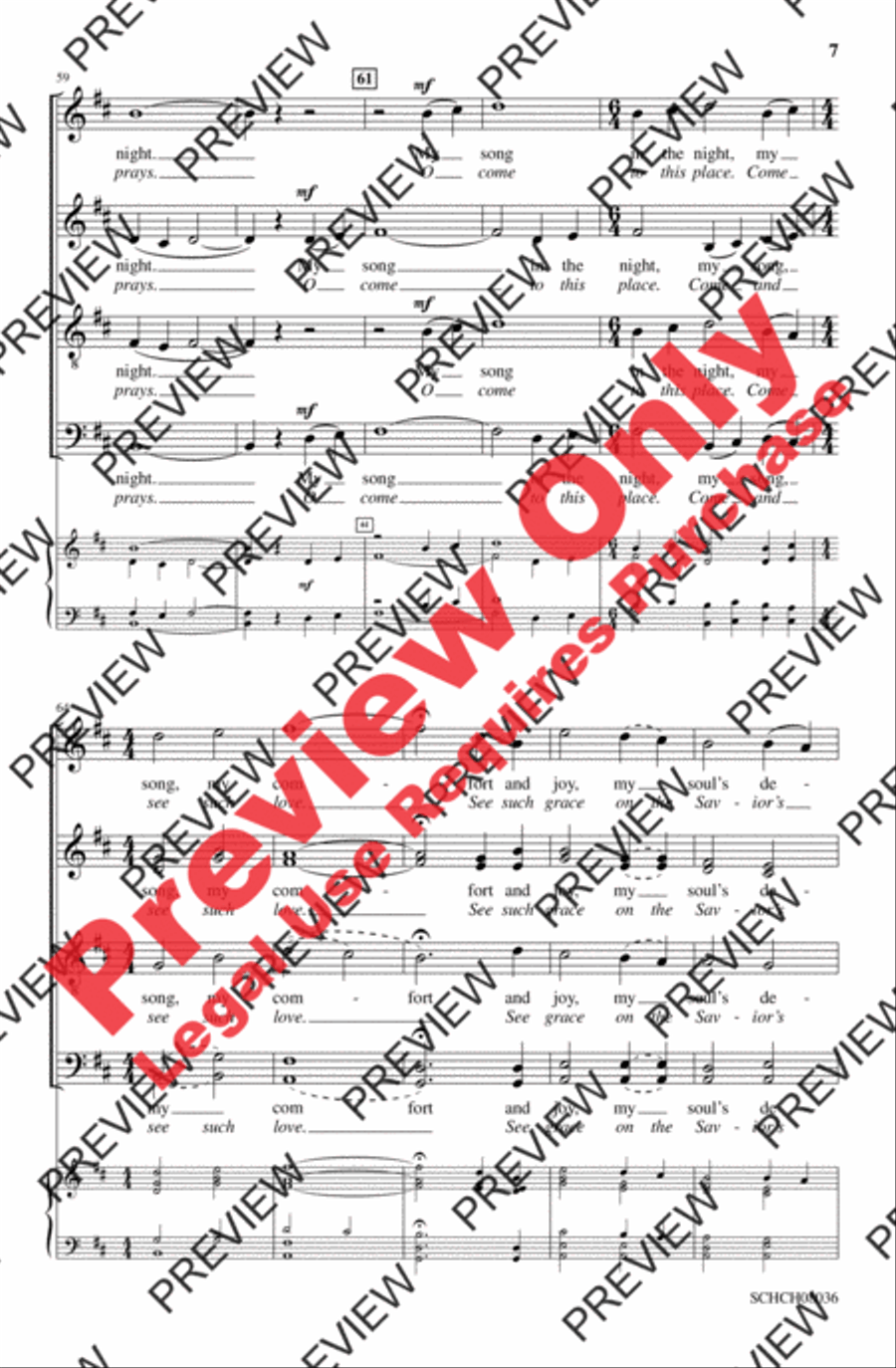 My Song in the Night 4-Part scores gallery preview page 7