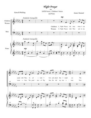 Night Prayer for SATB Voices, Children's Voices and Piano
