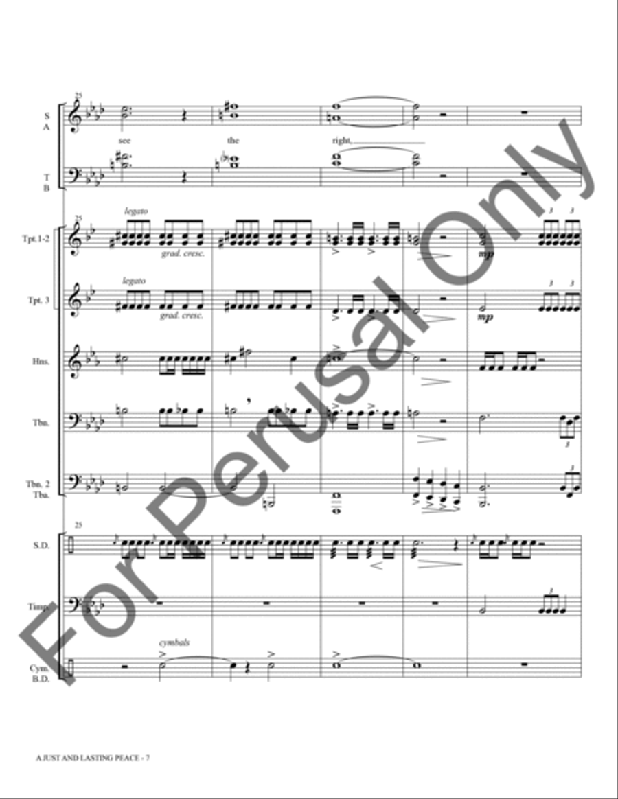 A Just And Lasting Peace (Brass and Percussion Score/Parts) Choir scores gallery preview page 8