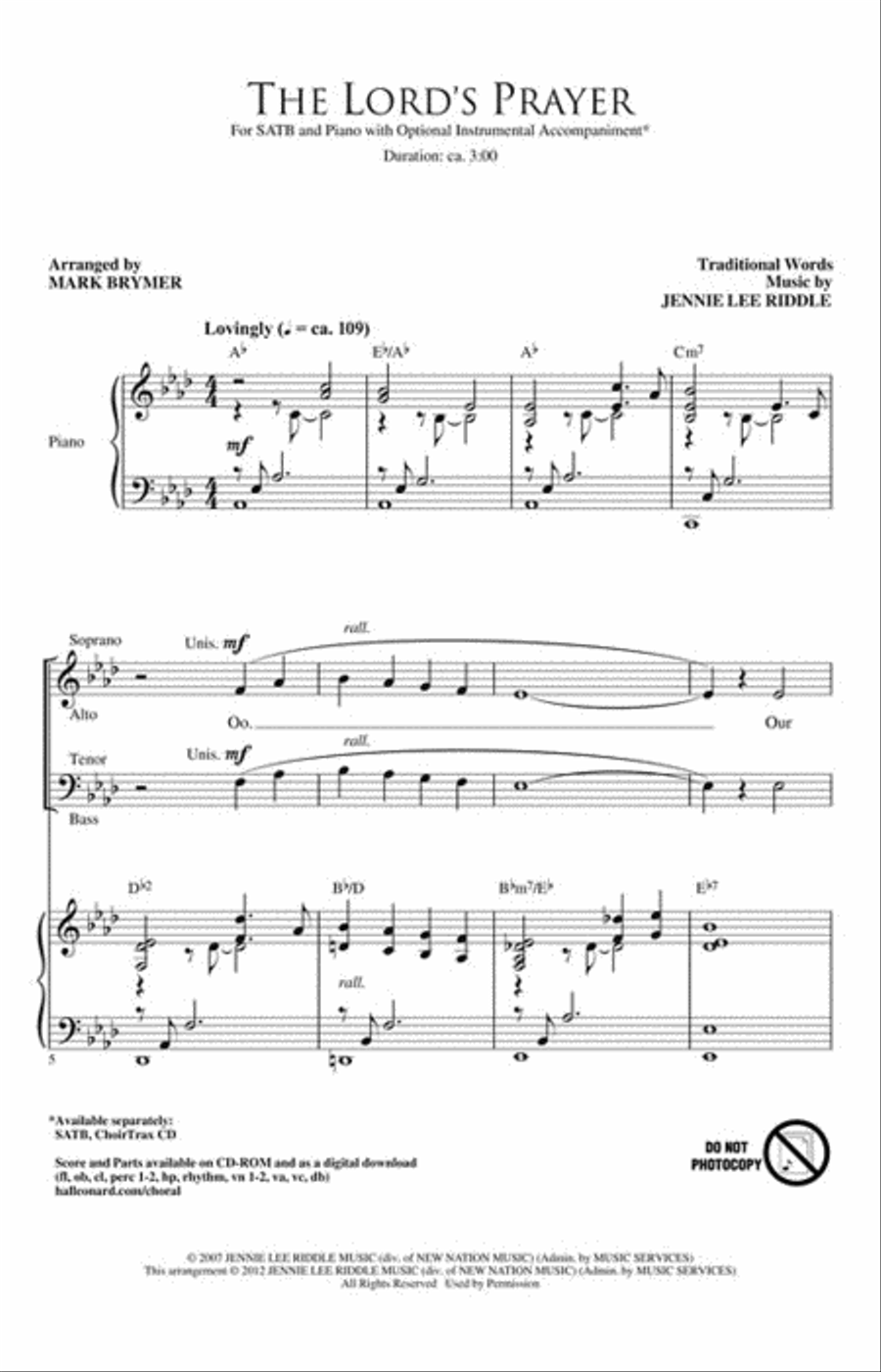 The Lord's Prayer 4-Part scores gallery preview page 2