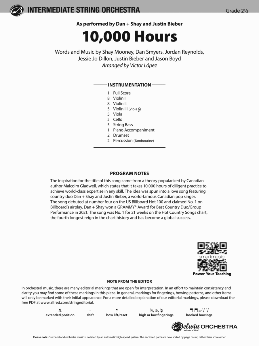 10,000 Hours: Score String Orchestra scores gallery preview page 1