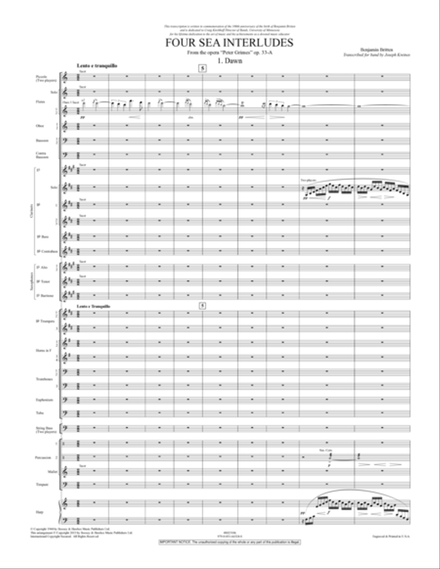 Four Sea Interludes (from the opera 