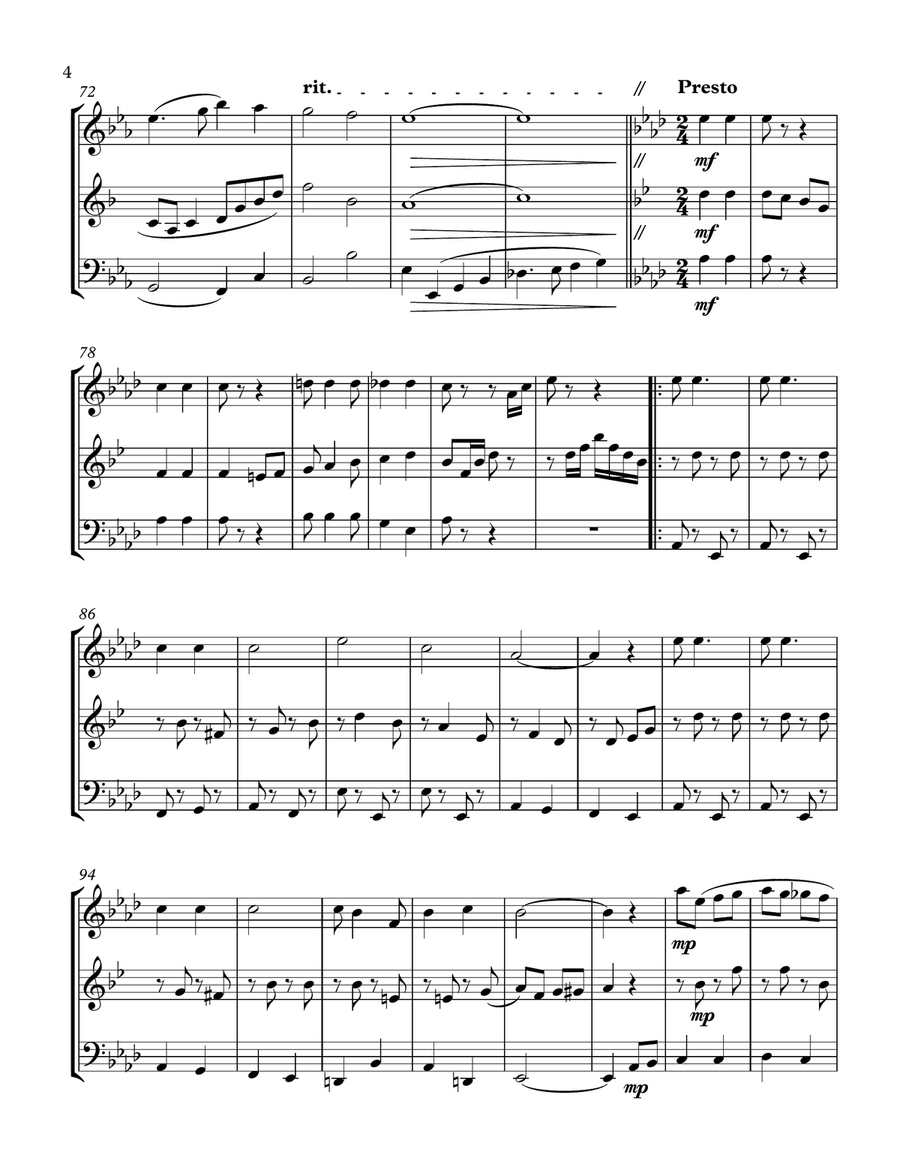 Songs of Yale (Boola Boola, Bright College Years, Bulldog) Woodwind Trio scores gallery preview page 4