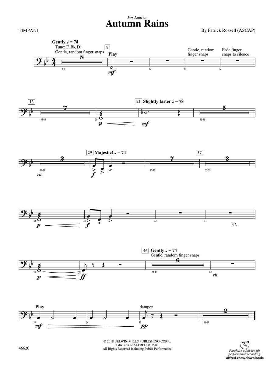 Autumn Rains: Timpani
