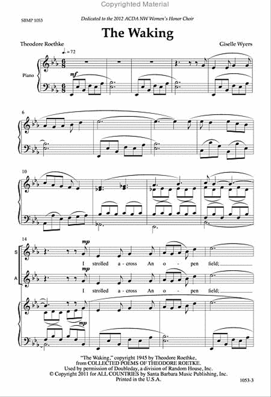 The Waking - SSA Octavo SSA scores gallery preview page 2
