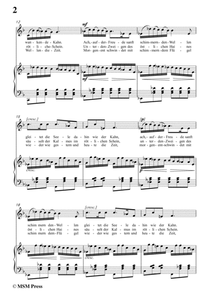Schubert-Auf dem Wasser zu singen in F Major, for Voice and Piano image number null