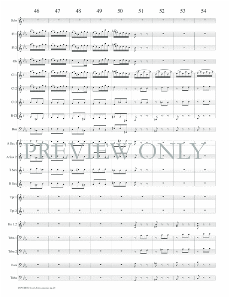 Concerto from L'Estro armonico Concert Band scores gallery preview page 28