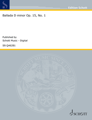 Book cover for Ballada D minor Op. 15, No. 1