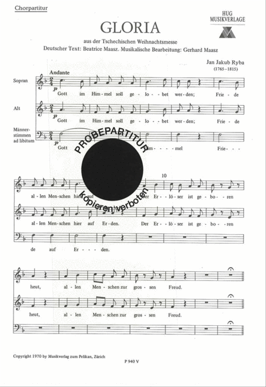 Gloria - Tschechische Weihnachtsmesse Choir scores gallery preview page 1