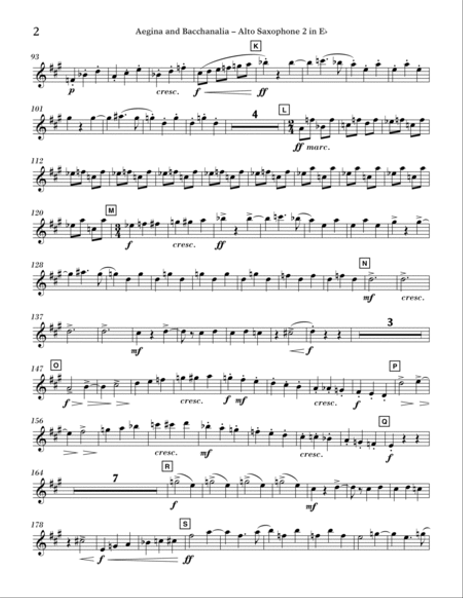 Aegina and Bacchanalia (from Spartacus) - Eb Alto Saxophone 2 Alto Saxophone scores gallery preview page 2