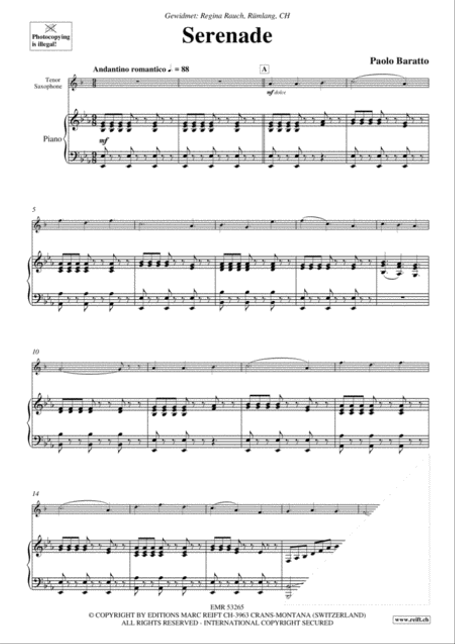 Serenade Tenor Saxophone scores gallery preview page 3