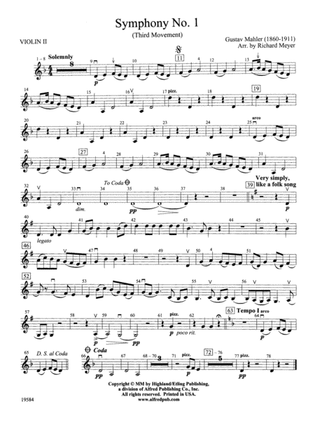 Symphony No. 1, 3rd Movement: 2nd Violin