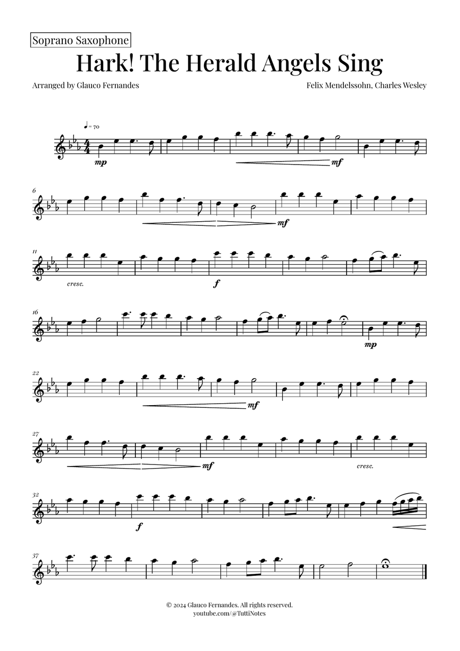 Hark! The Herald Angels Sing Trio Arrangement | Christmas Carol Sheet Music Woodwind Trio scores gallery preview page 5