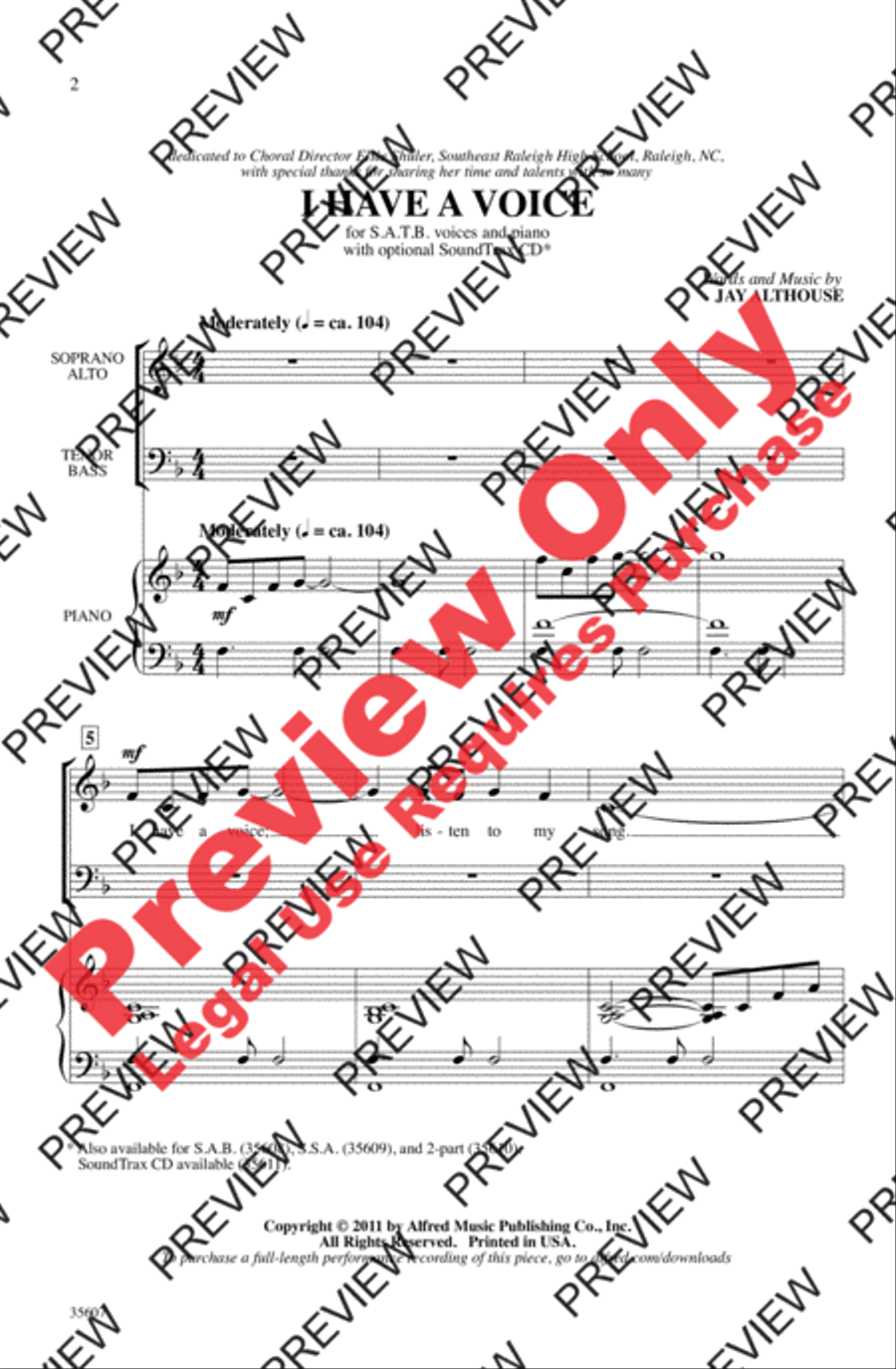 I Have a Voice 4-Part scores gallery preview page 2