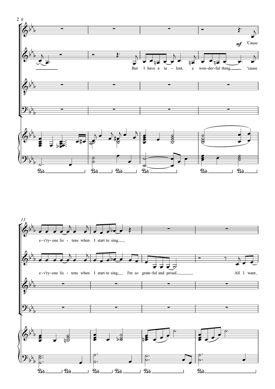 Thank You For The Music Thank You For The Music 4-Part scores gallery preview page 2