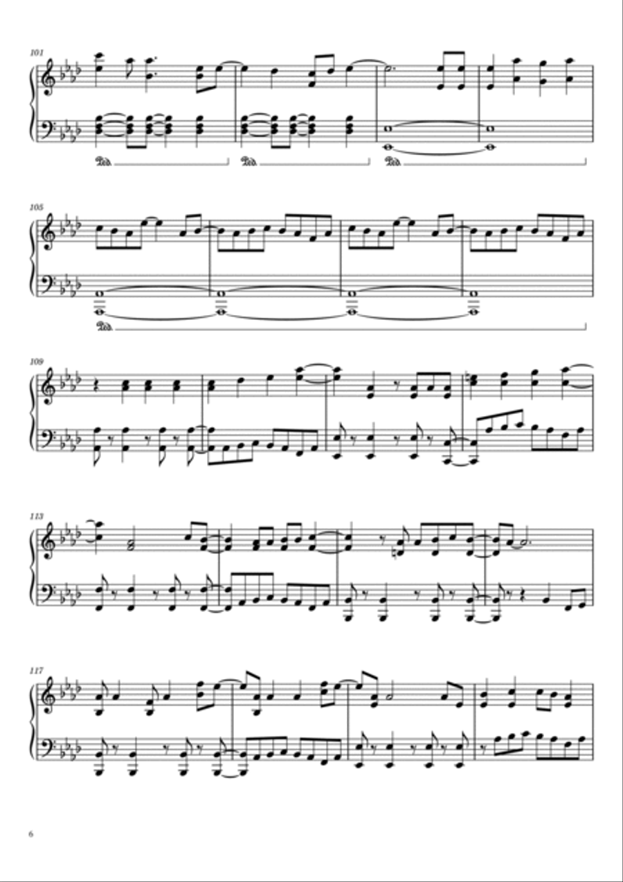 Pretender Piano Solo scores gallery preview page 6