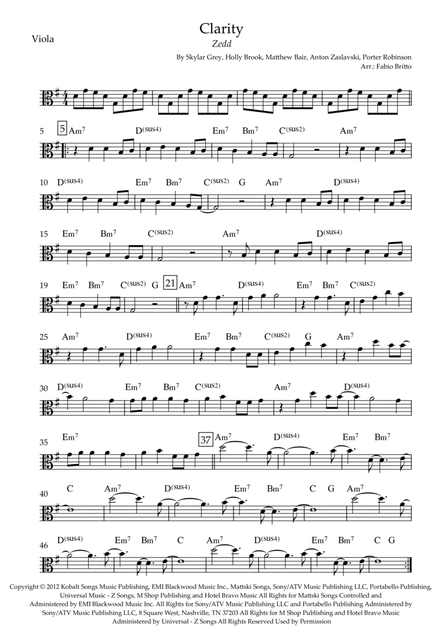 Clarity Clarity Viola Solo scores gallery preview page 1
