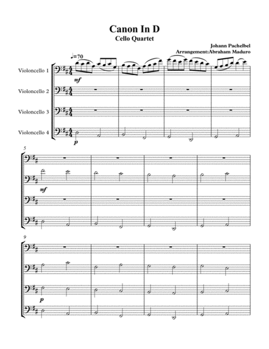 Pachelbel's Canon Cello Quartet image number null