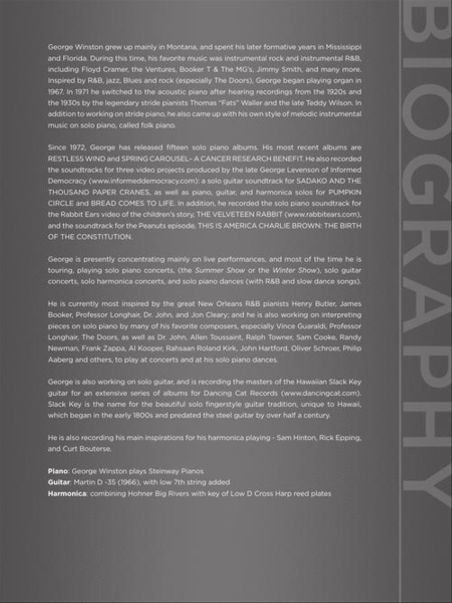 George Winston – Easy Piano Sheet Music Collection Easy Piano scores gallery preview page 11