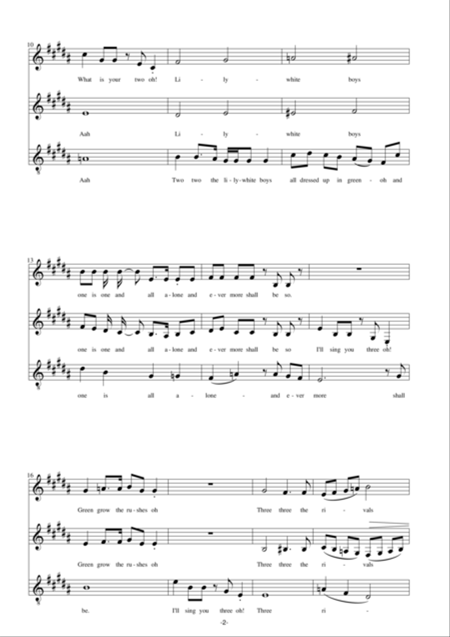 Green grow the rushes o (mixed voices) SAT scores gallery preview page 2