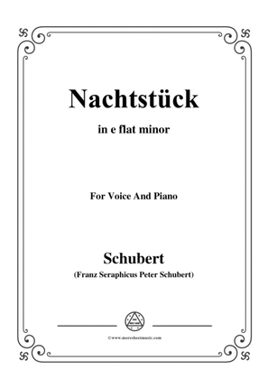 Book cover for Schubert-Nachtstück,Op.36 No.2,in e flat minor,for Voice&Piano