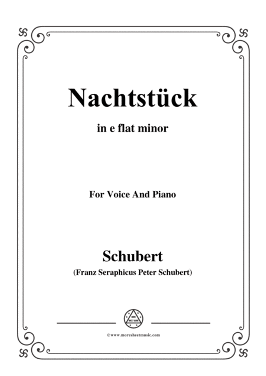 Book cover for Schubert-Nachtstück,Op.36 No.2,in e flat minor,for Voice&Piano