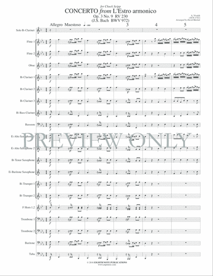 Concerto from L'Estro armonico Concert Band scores gallery preview page 4