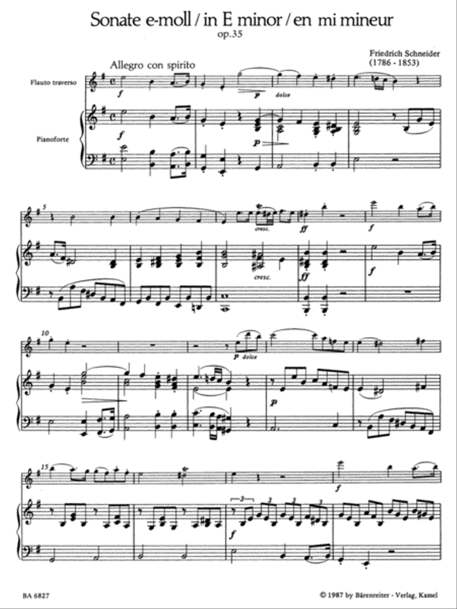 Sonata for Flute and Piano in E minor, op. 35 Flute Solo scores gallery preview page 2