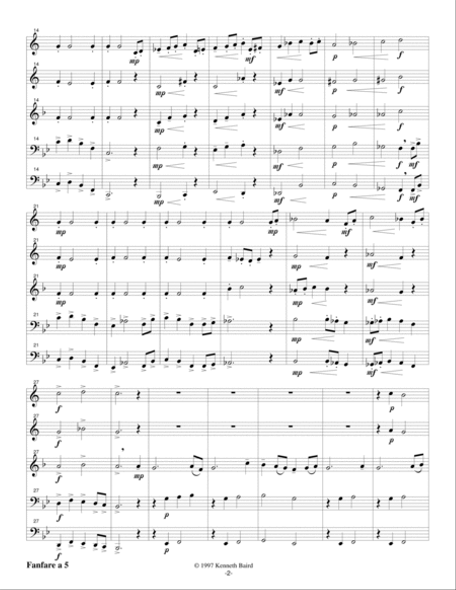 Fanfare a 5 Brass Ensemble scores gallery preview page 3