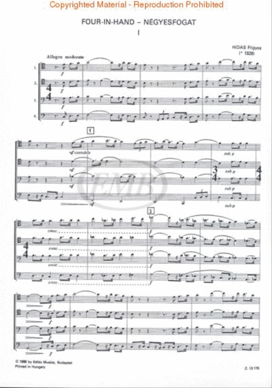 Four-in-Hand for Four Trombones Trombone Quartet scores gallery preview page 2
