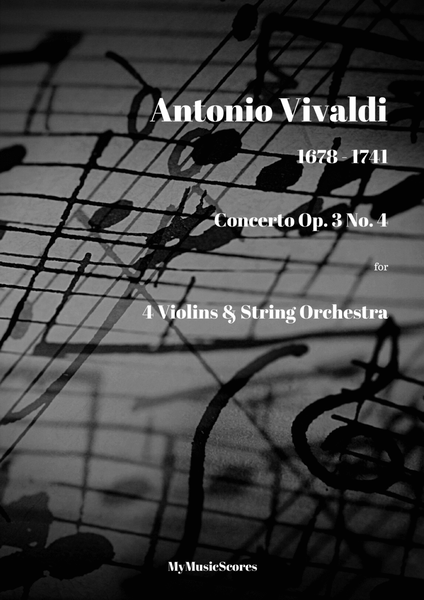 Vivaldi Concerto Op. 3 No. 4 for 4 Violins and String Orchestra image number null