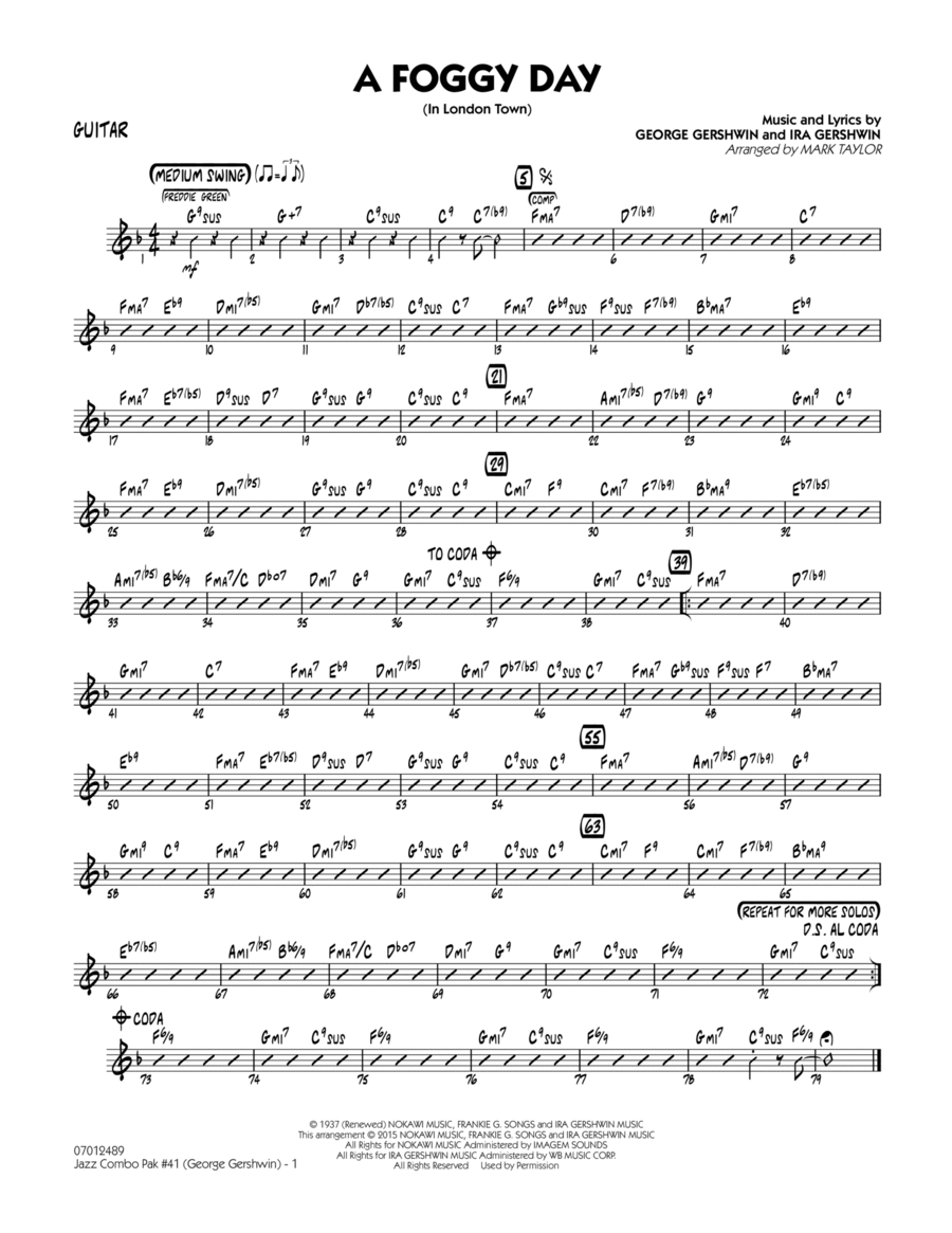Jazz Combo Pak #41 (George Gershwin) - Guitar Jazz Ensemble scores gallery preview page 1