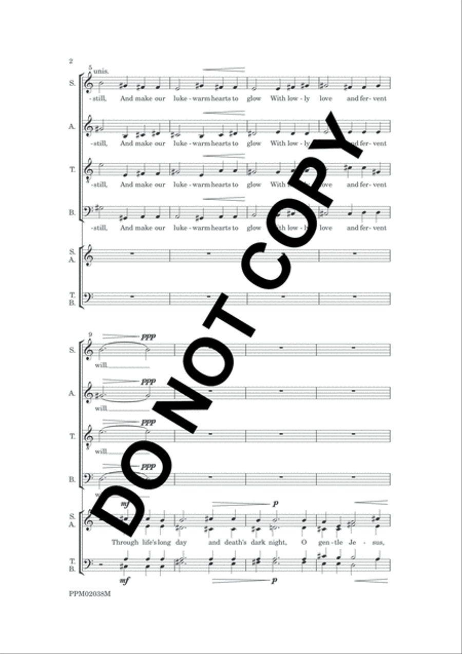 O Gentle Jesus, Be Our Light 4-Part scores gallery preview page 5
