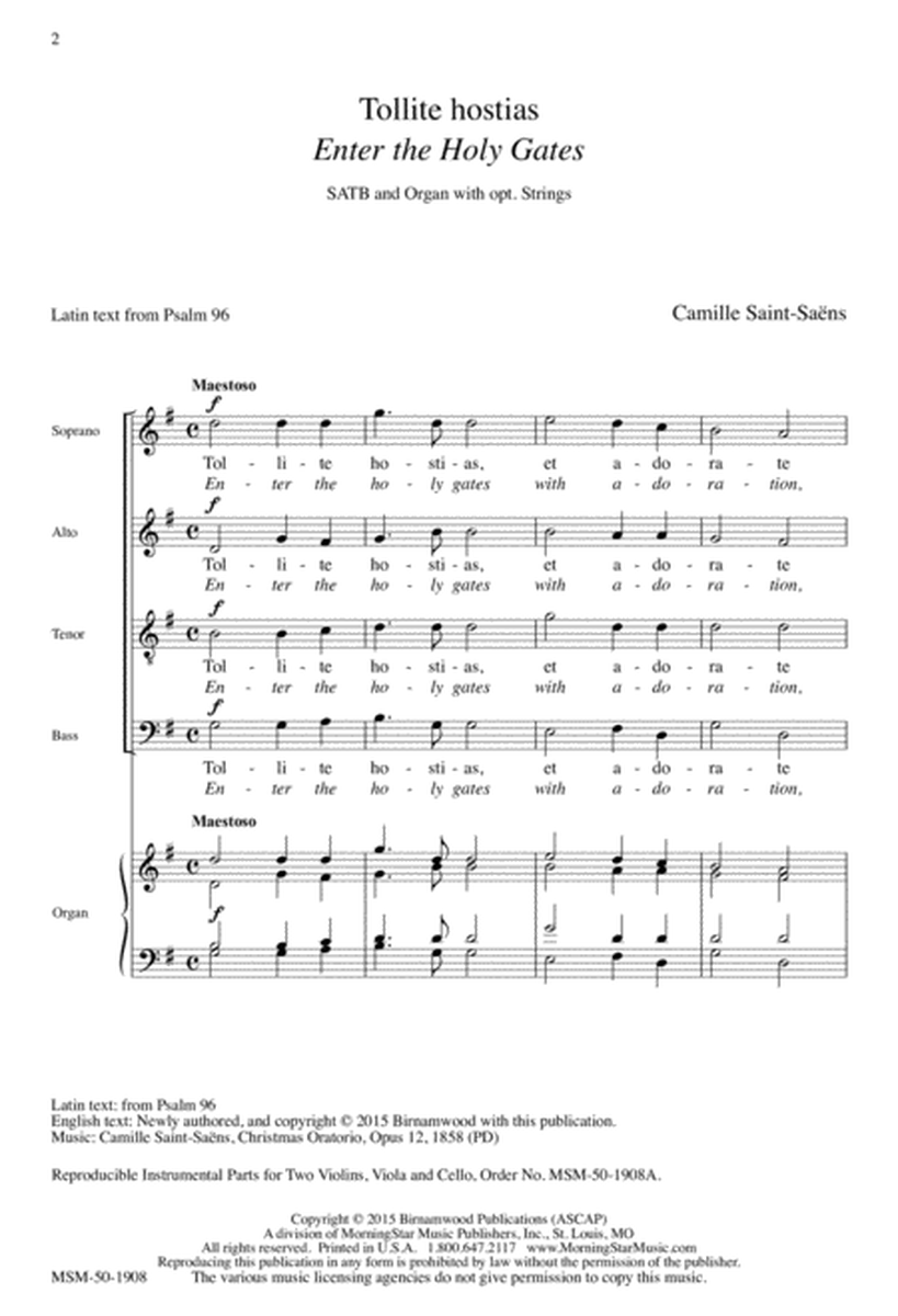 Tollite hostias Enter the Holy Gates (Downloadable Choral Score)