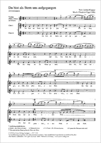 Three works for equal voices and instruments (Drei Stucke fur gleiche Stimmen und Instrumte)
