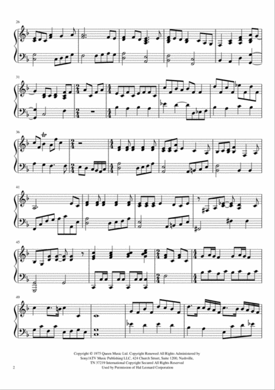 Love Of My Life Easy Piano scores gallery preview page 2