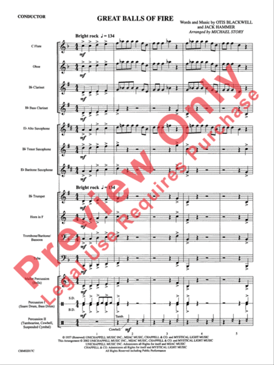 Great Balls of Fire Great Balls of Fire Concert Band scores gallery preview page 3