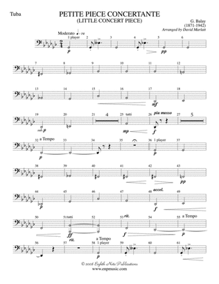 Petite Piece Concertante (Little Concert Piece) (Solo Cornet and Concert Band): Tuba