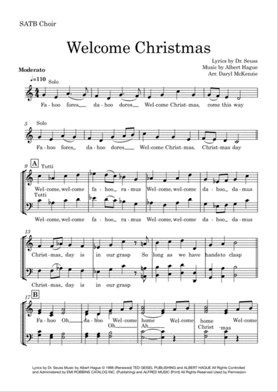 Welcome Christmas 4-Part scores gallery preview page 1