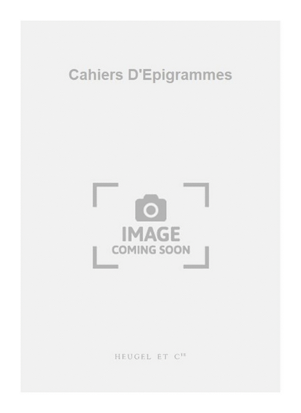 Cahiers D'Epigrammes